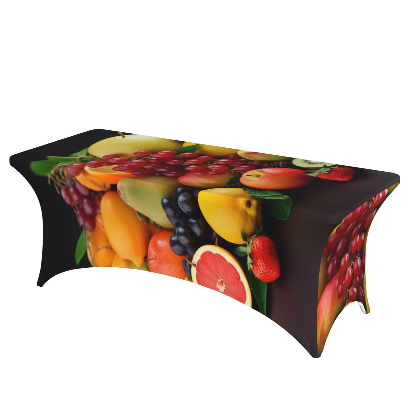 Nappe fruits frais de fête et mariage pour table rectangulaire stretch