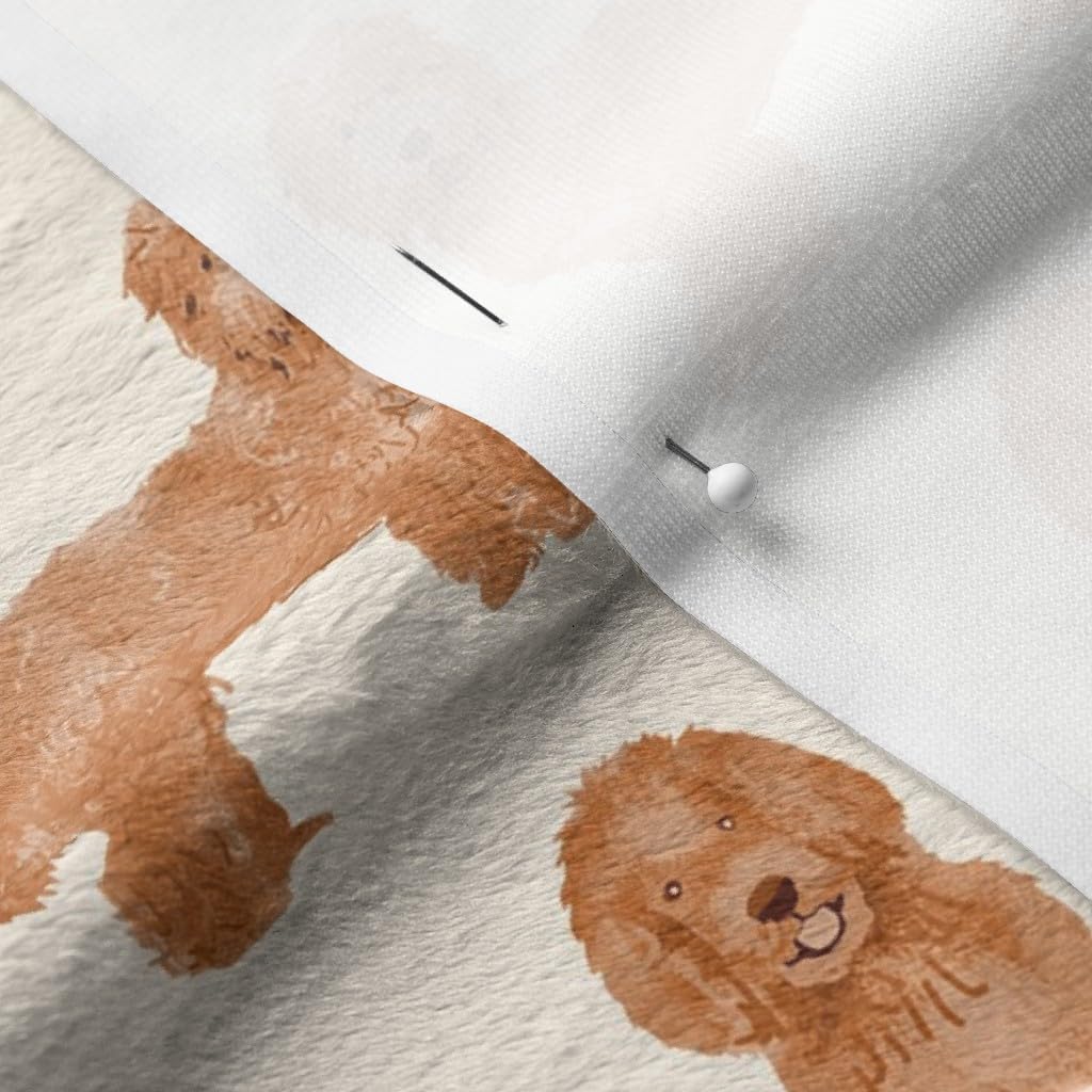 Spoonflower Fabric - Labradoodle Dog Pattern Apricot Breed Breeds Cute Light Dogs Doodle Printed on Minky Fabric Fat Quarter - Sewing Baby Blankets Quilt Backing Plush