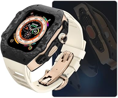 befia modification mod kit for apple watch ultra 49mm carbon fiber protector cover case silicone band for iwatch series 8 7 45mm 44mm