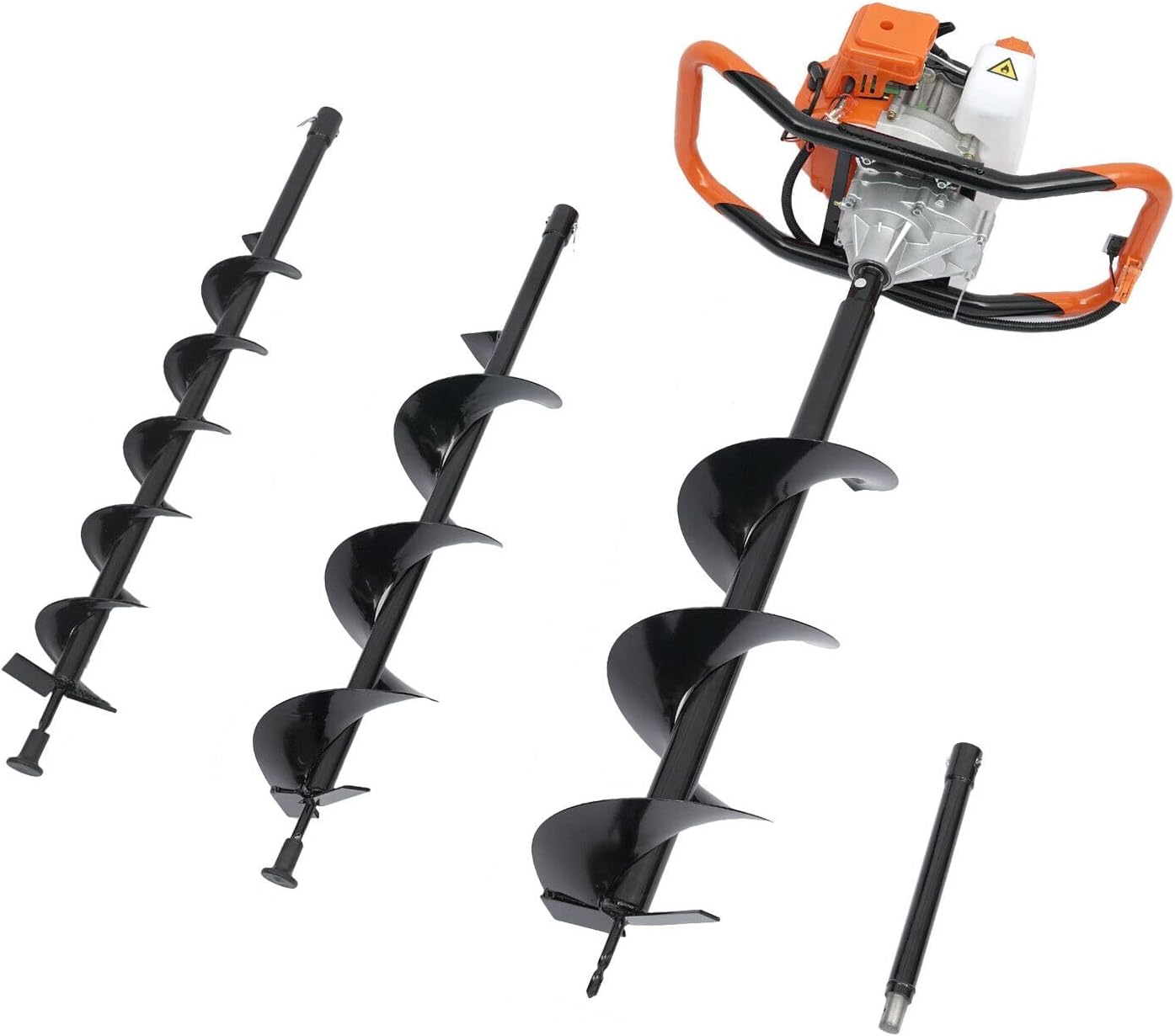 52cc Earth Auger Post Hole Digger + 4", 6", 8" Bits, 2