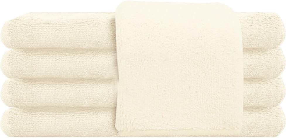 American Terry Mills 100% Cotton Salon Towels Gym Towels Hand Towel 100% Ringspun-Cotton, Maximum Softness, Absorbency & Durability, White, 12 Piece