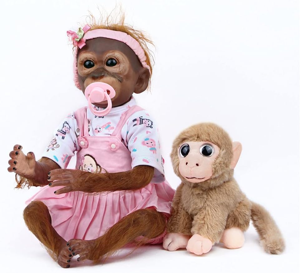 MAIHAO 20inch Handmade dolls reborn baby monkey silicone girls lifelike boys realistic babies cheap that look real life newborn toddler for kids open eyes