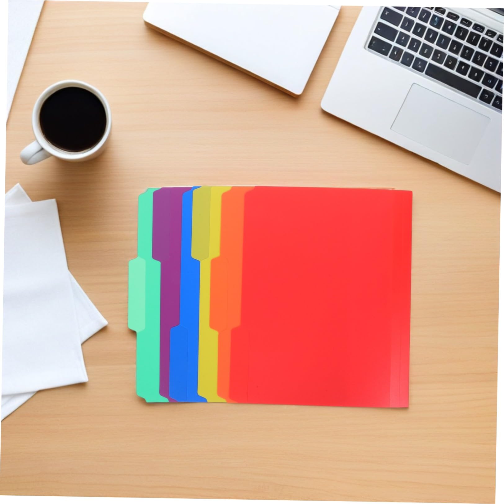 36 Stück Kunststoff Manila Papier Ordner mit 1/3 Schnitt und Register für Effiziente Dokumentensortierung im Büro und Projektmanagement