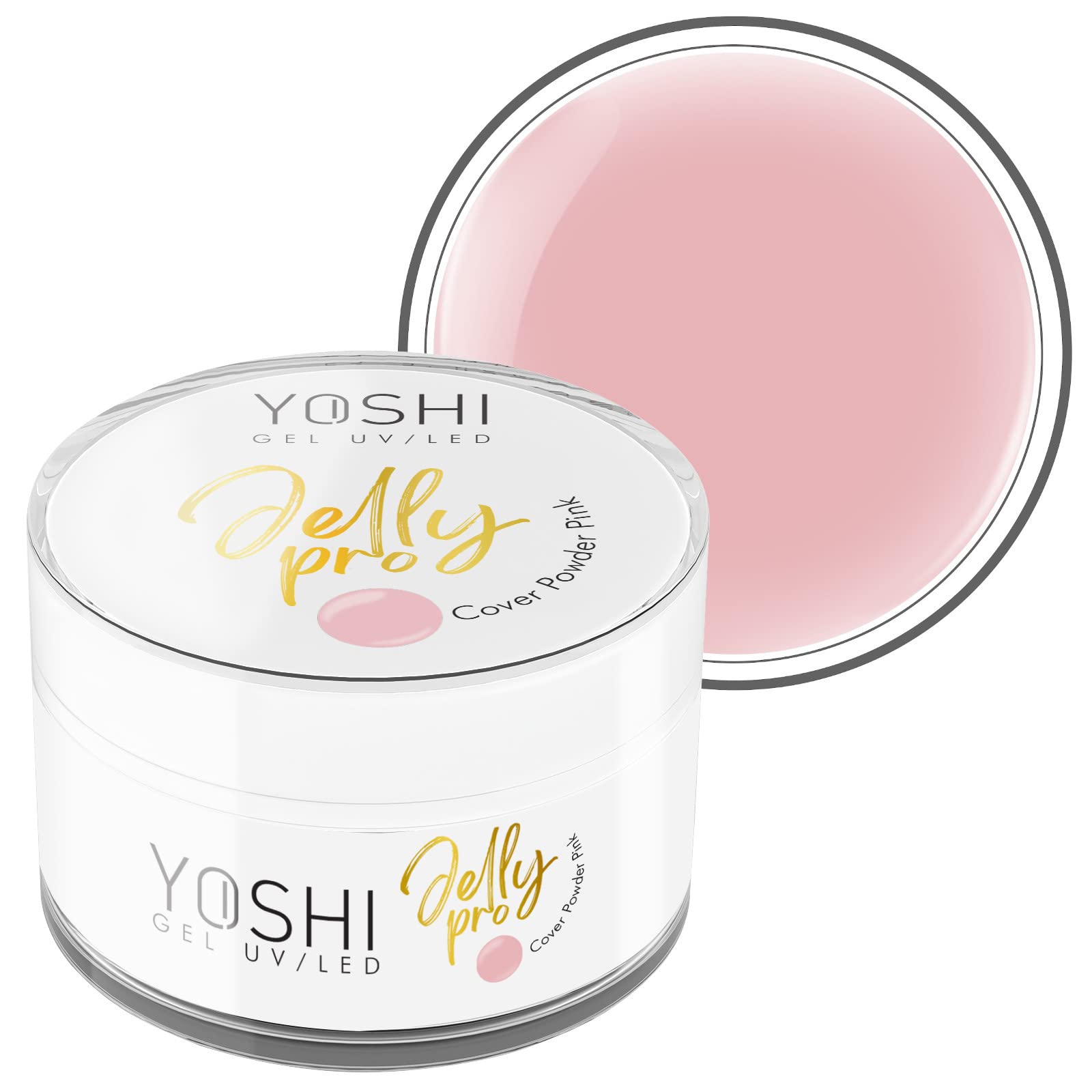 Yoshi Gel de uñas Jelly PRO de 50 ml – Gel de manicura extra sólido UV – Profesional – Gel para uñas – Gel UV y LED – Gel para uñas – Rosa Polvo