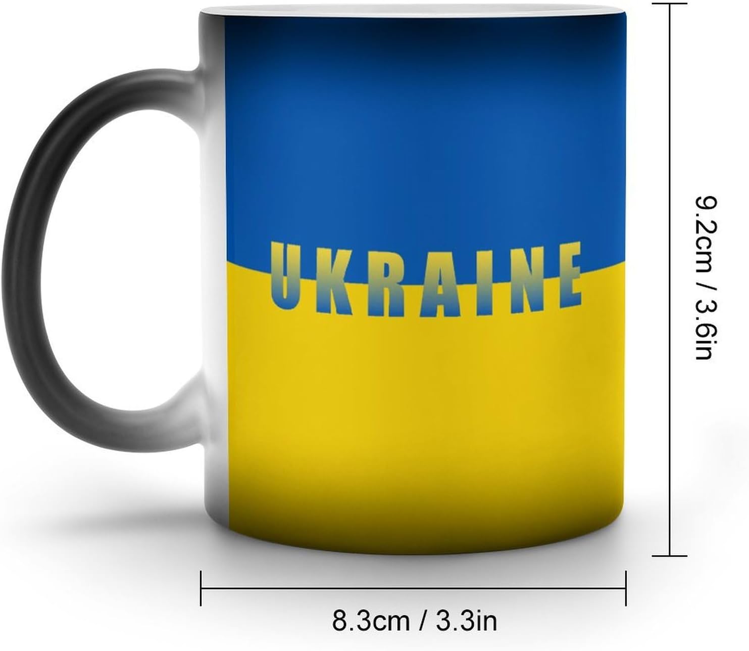 Ukraine Ukrainian Flag Color Changing Mug Heated Ceramic Cup Heat Sensitive Coffee Mug Fun Gift