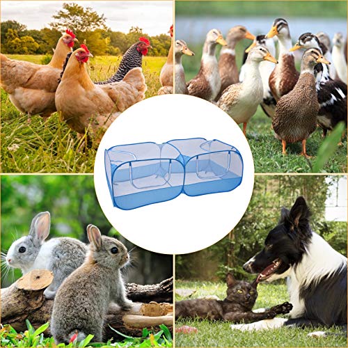 Jhua Cercado para animais pequenos, corrente de frango portátil com capa, galinheiro dobrável ao ar