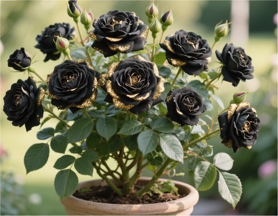 Biologico Bulbi di Rosa - Perenne, Colori vivaci, Bassa Manutenzione, Decorazione d'Interni-5 Bulbi-E