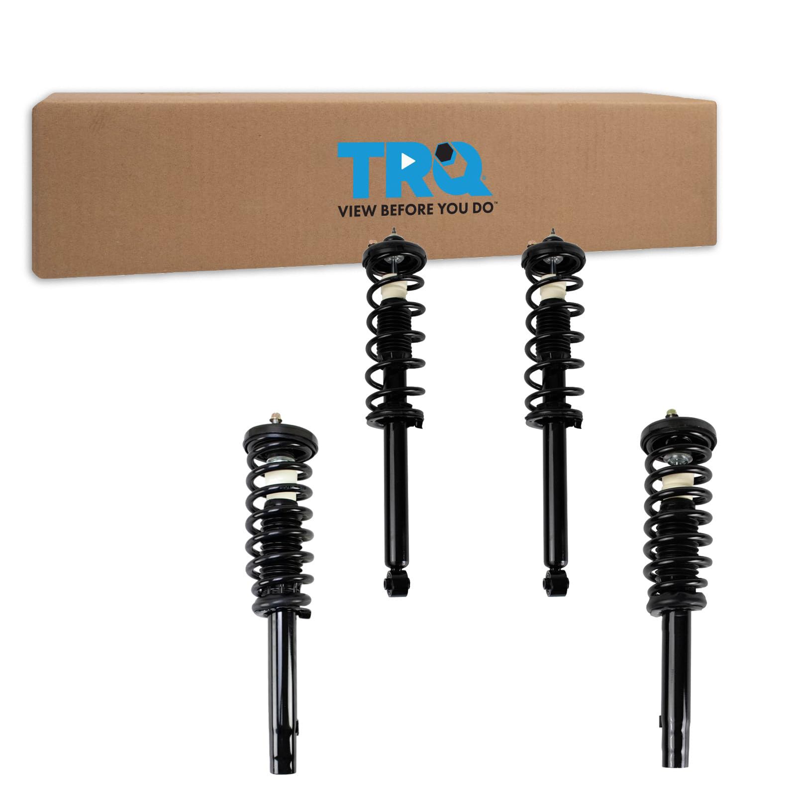 TRQ Front and Rear Strut &amp; Coil Spring Assembly Set Driver &amp; Passenger Sides Compatible with 04-08 Acura TSX