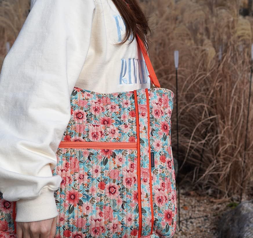 Jardin Nubi Weekender Bags for Women Duffle Travel Bag Large Duffel Overnight Women's Cotton Bag Tote (Pink) 4 Jardin Nubi Weekender Bags for Women Duffle Travel Bag Large Duffel Overnight Women's Cotton Bag Tote (Pink)