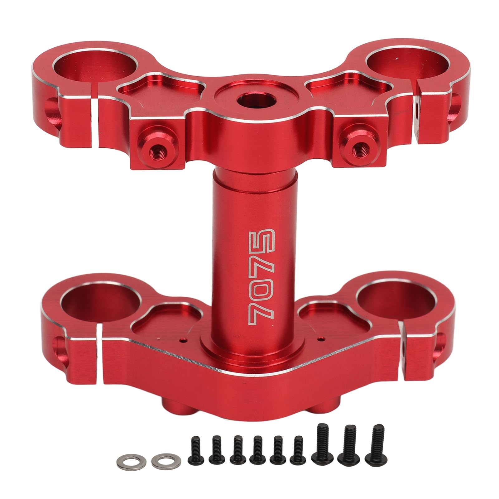 1/4 Elektro-Motorrad-Gabelbrücke, vorderer Stoßdämpfer, Aluminium-Dreifachklemmen-Set für Losi Promoto MX (Red)