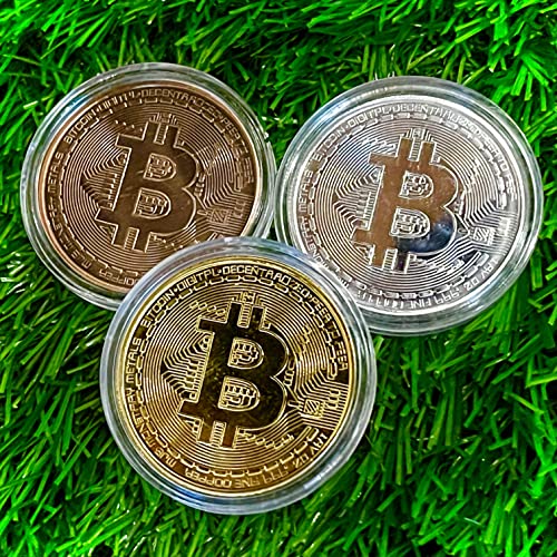 Large Bitcoin Golf Ball Marker Set — 3 Big Coins (Gold, Silver, Copper), Unique Gift for Men & Women, Custom Ball Markers, No Hat Clip Included. - image 1