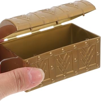 TENDYCOCO Mini Treasure Chest, 8.8 cm Plastic Pirate Trinket Box