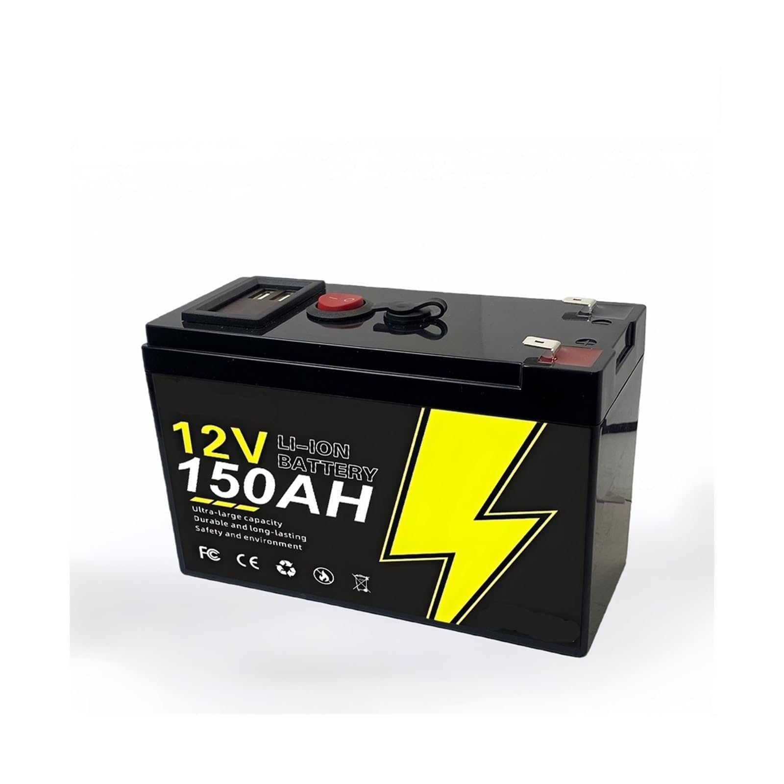 Grande for Esterni A Ciclo Profondo Da 12 V, Accumulo Di Energia Da 150 Ah | Scheda di gestione del circuito integrata da 100 A, materiale cellulare A+ for apparecchiature elettriche(150Ah Battery x1)