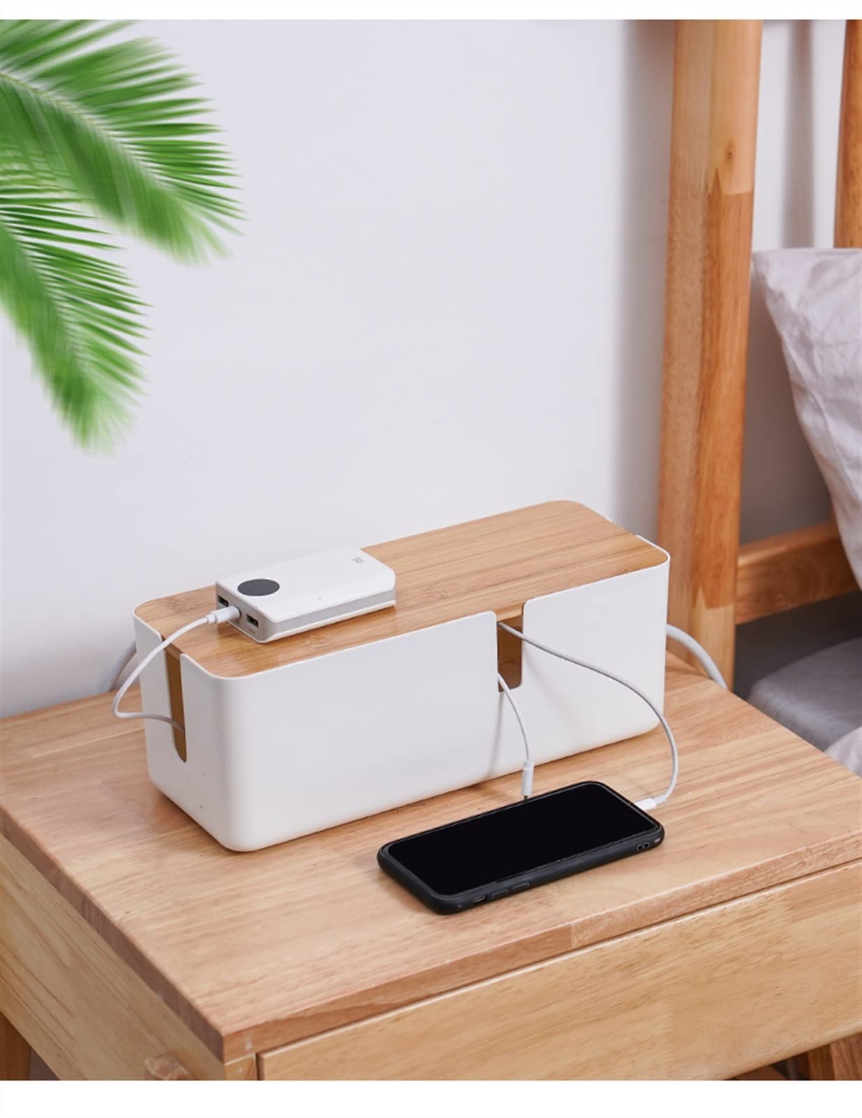 Caja de Almacenamiento de gestión de Cables, Toma de Corriente, Administrador de Placa de alimentación, Cargador, Tubo de línea de Ordenador, Caja de Cable de alimentación para Oficina en casa (B)