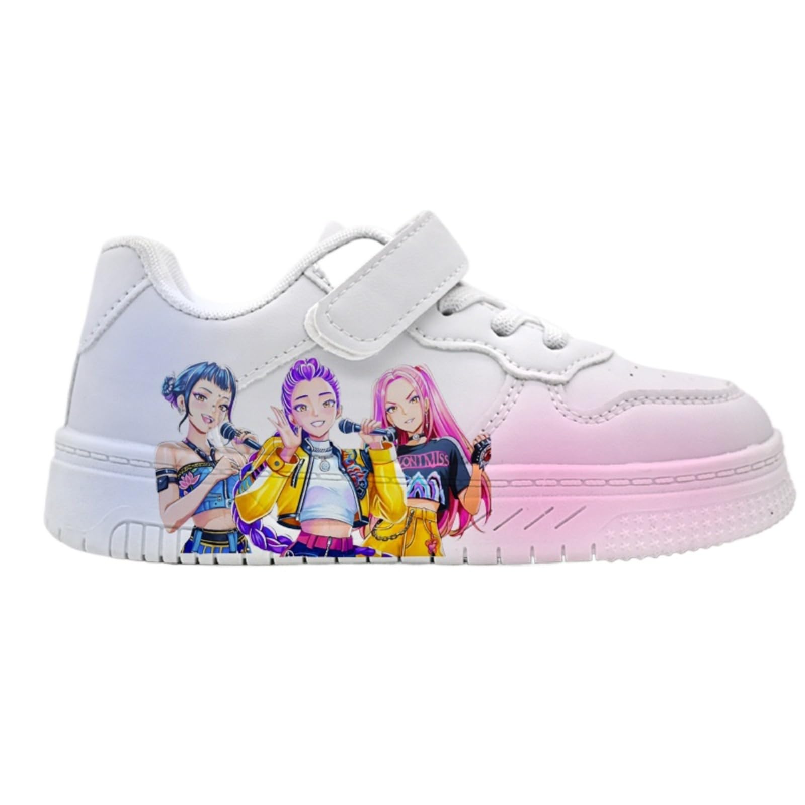 HWBACLSFA Zapatillas Blancas para niñas, Nueva colección de Primavera de Zapatillas Informales para niños con Cierre de Velcro