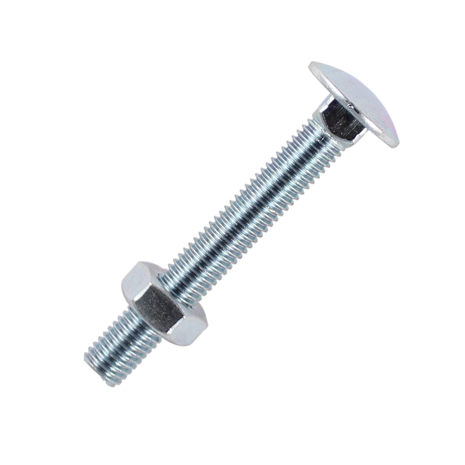 Cup Square Hex Bolts Includes Nuts (BZP) Carbon Steel (Multi-Sizes) (10, M8 X 90MM)