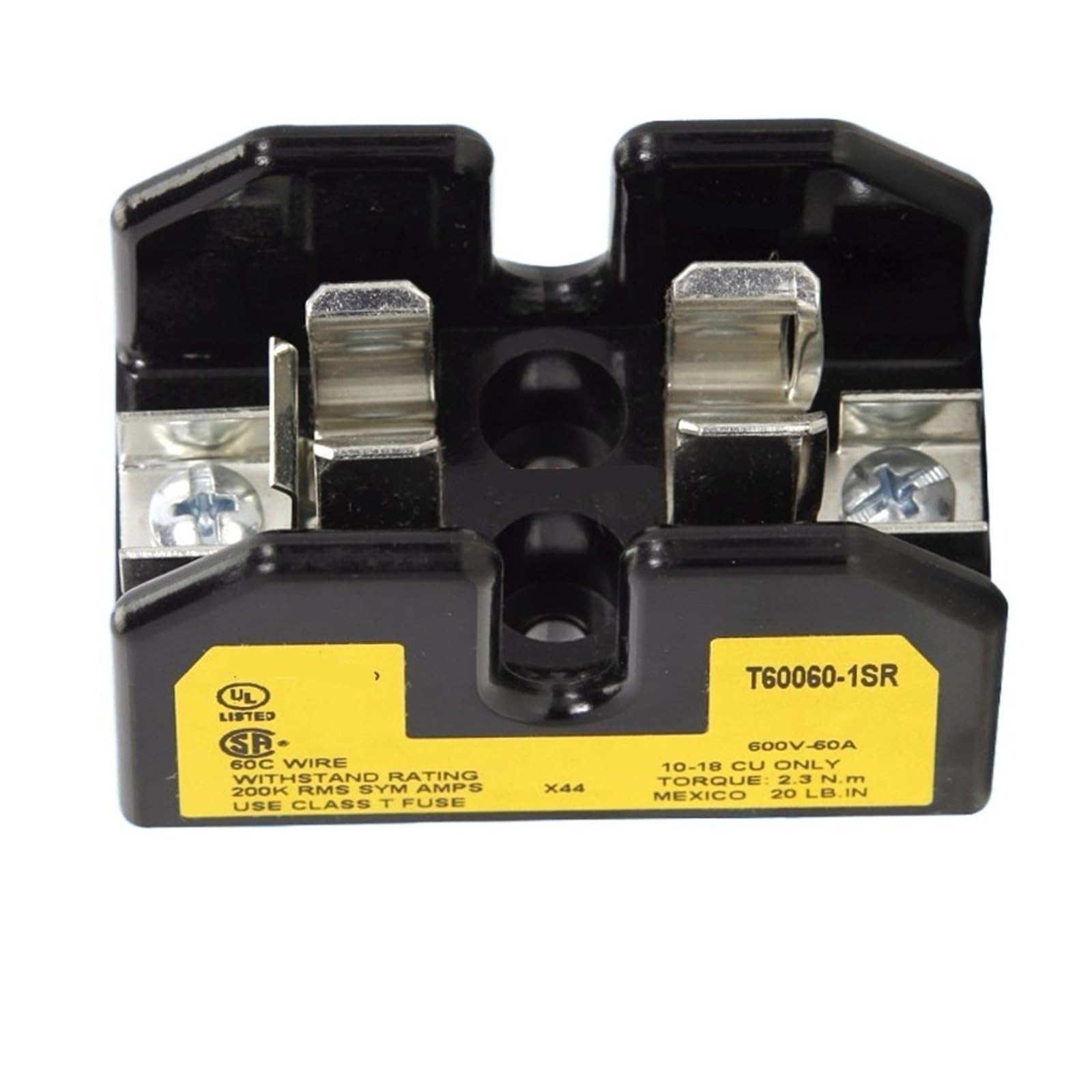RFXOGTYFZ Fuse Base T60060-1CR-2CR-3CR 600Vac 60A with JJS Fuse UL(T60060-1CR 1P-base)