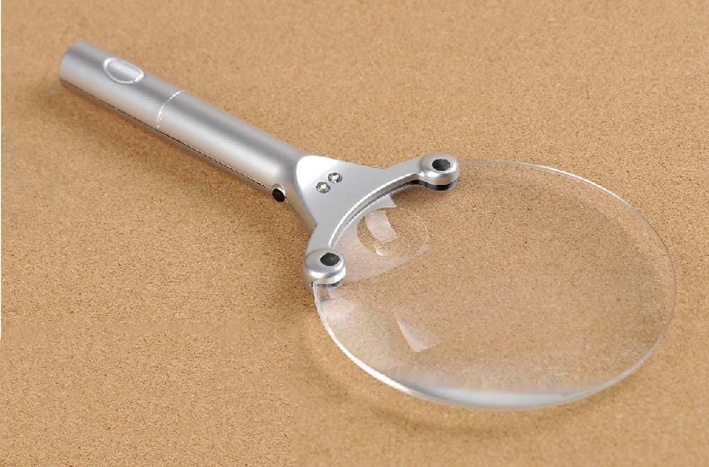 HJMMWT Wysokiej klasy bezszramy metalowy uchwyt ręczny powiększanie szkła odczytu HD powiększające szkło duże soczewki, srebrne licześnie małżeństwo