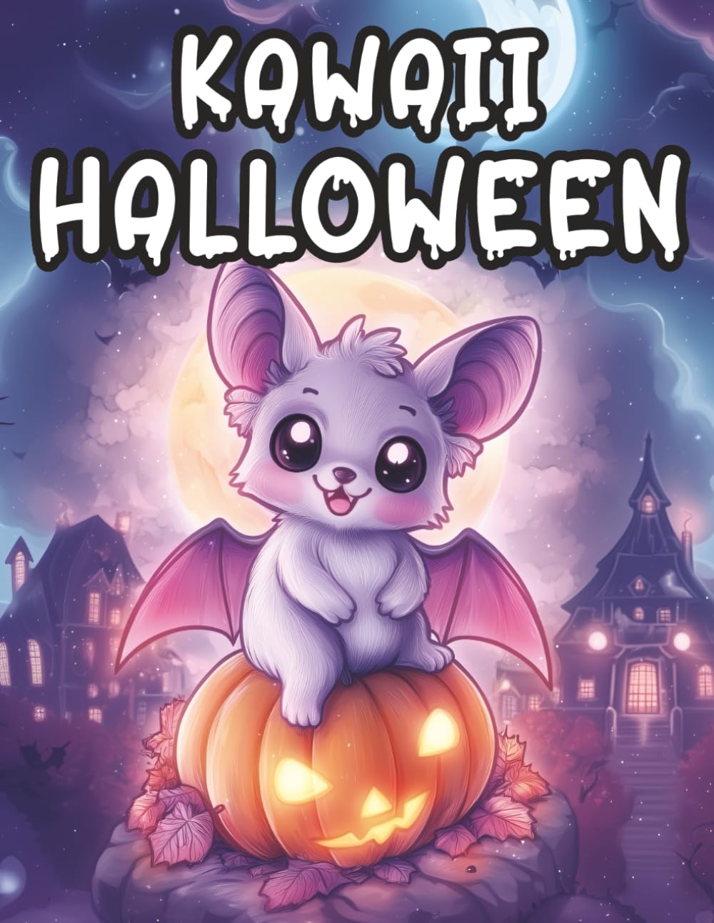 Kawaii Halloween: Cute Creepy Creatures Coloring Book for Adults and teens with simple and fun ghosts and monsters design to color