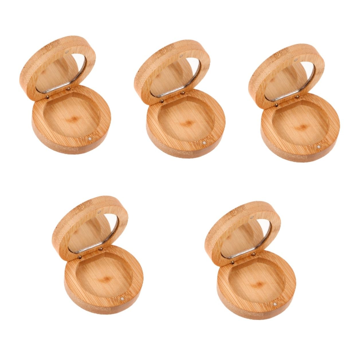 5 Specchietti Cosmetici In Bambù Piccoli Specchietti Per Il Trucco Portatili Tascabili Compatti Piccoli Per Il Viaggio Compatti i