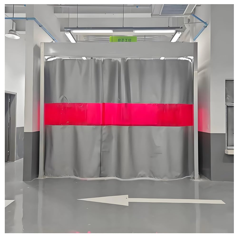 Écran de soudure ignifuge avec fenêtre de visualisation rouge, rideau de soudure suspendu, couverture de soudure industrielle pour atelier