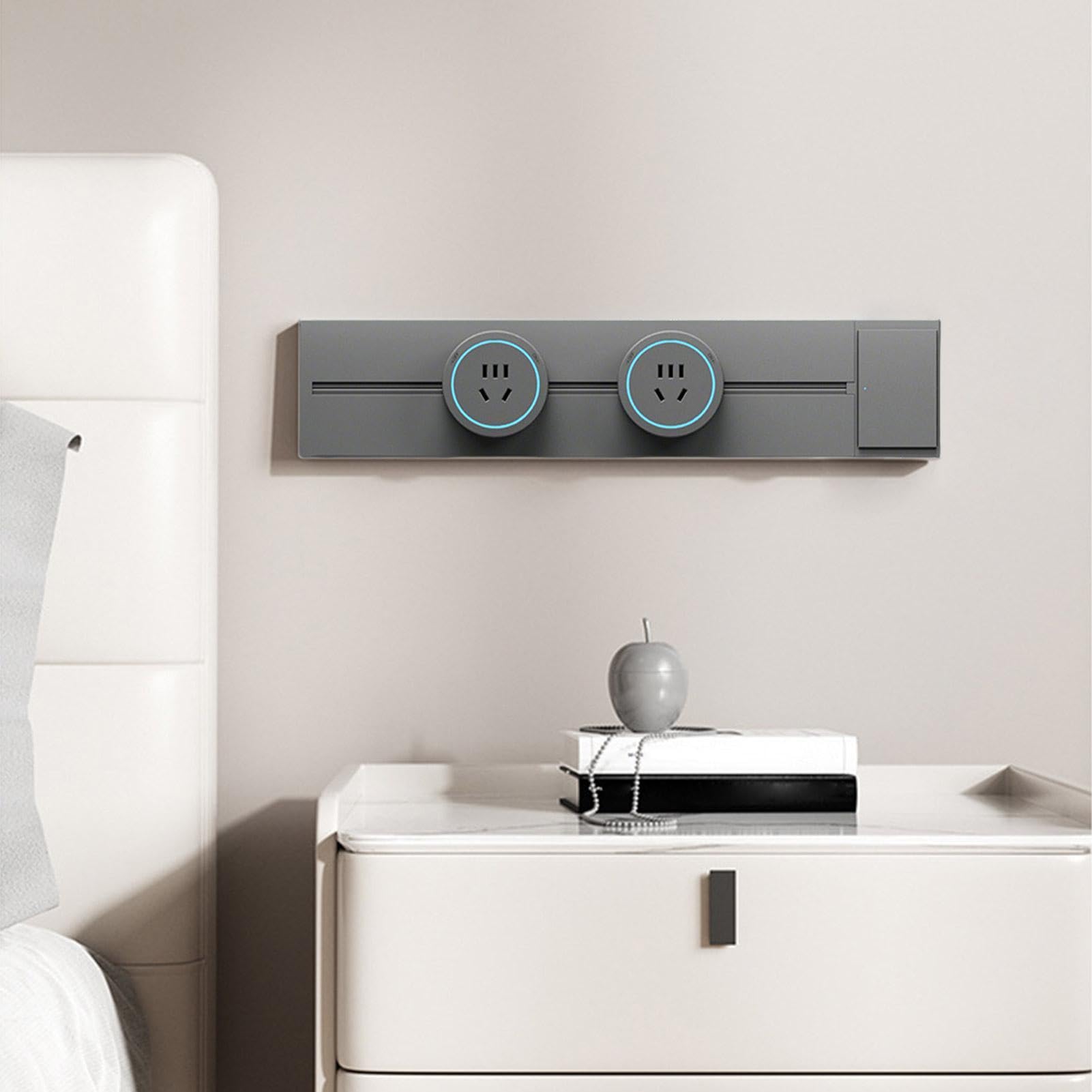 Enchufe De Corriente Eléctrica Adaptadores De Enchufe Móviles | Riel Eléctrico De Enchufes Deslizante Para Apartamento, Escuela, Hotel, Hogar, Dormitorio, Trabajo, Estudio, Salón Y Cocina