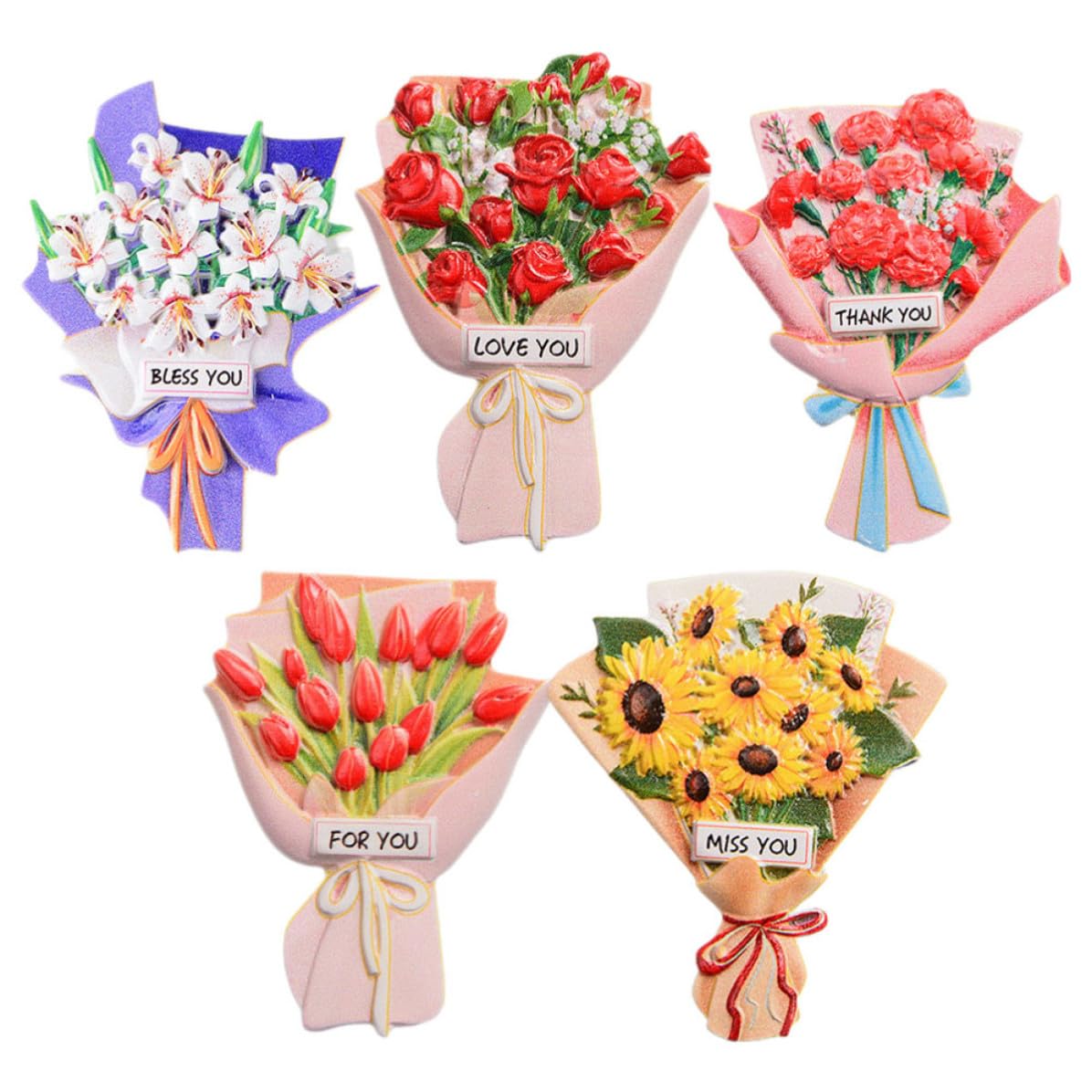 Imanes de resina de flores VILLCASE para nevera y pizarras de cocina