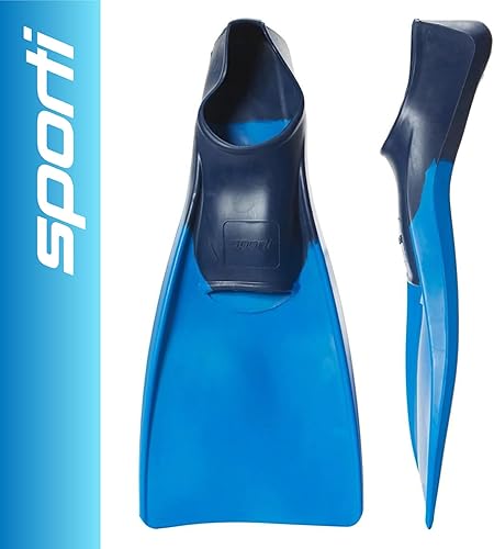 Miniatura 2 de Sporti Aletas de natación para adultos y niños para natación en la piscina, aletas flotantes largas para nadar y esnórquel, aletas de natación para