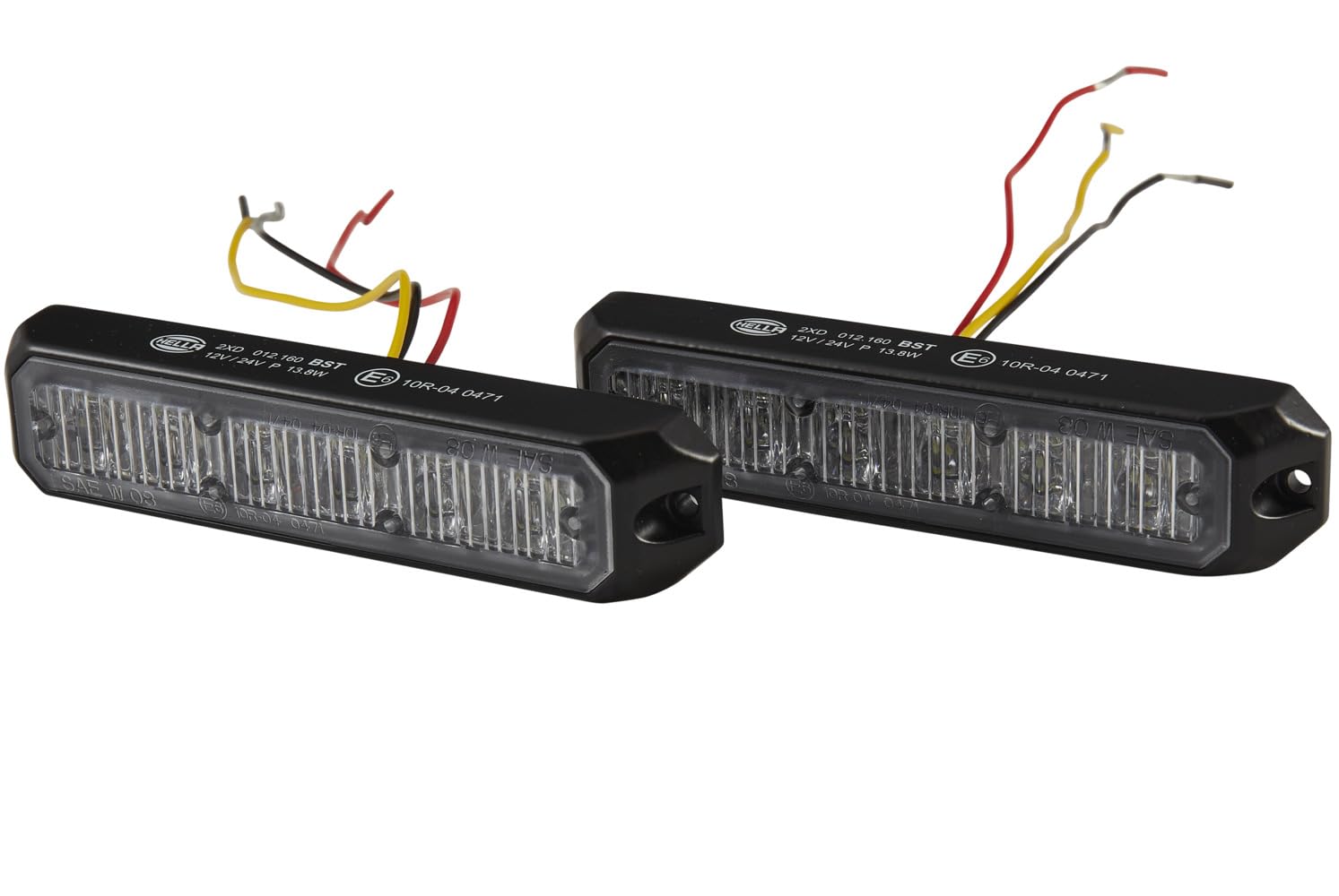 HELLA 2XD 012 160-901 LED-Strobe-type Beacon - BST - 12/24V - Blue - Screw Connection/mounting - Cable: 150mm - Plug: open cable ends - Kit