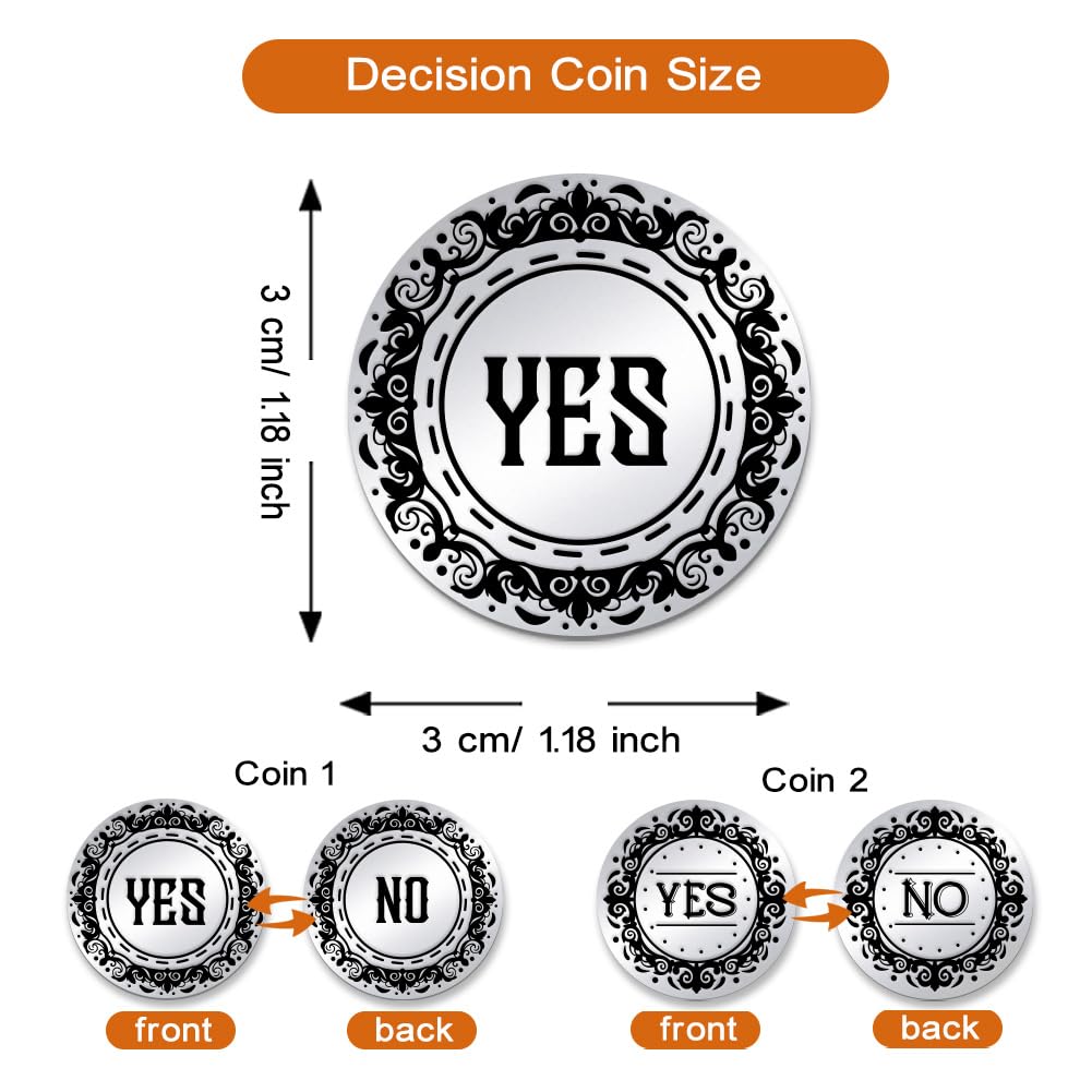 UNICRAFTALE 2Pcs Yes No Challenge Coin Decision Maker Coin Funny Decision Maker for Friends Commemorative Coins Lucky Coins Flipping Token Question Answer Token Gifts for Men Womens - Image 4