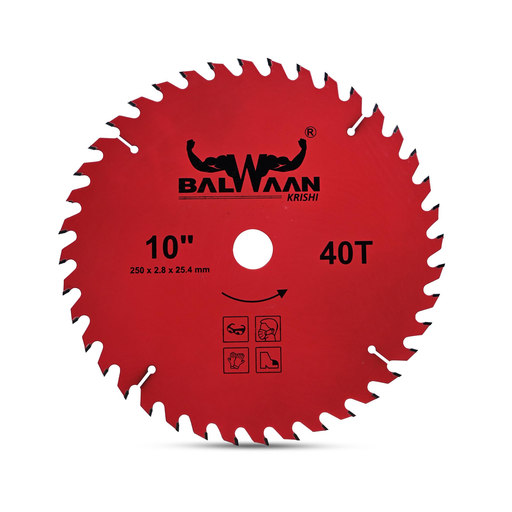 Balwaan Krishi Brush Cutter Blade 40 Teeth | 2.8 mm Thick Hardened Steel Blade for Grass, Weeds & Bush Cutting | Suitable for All Brush Cutters BT-40T