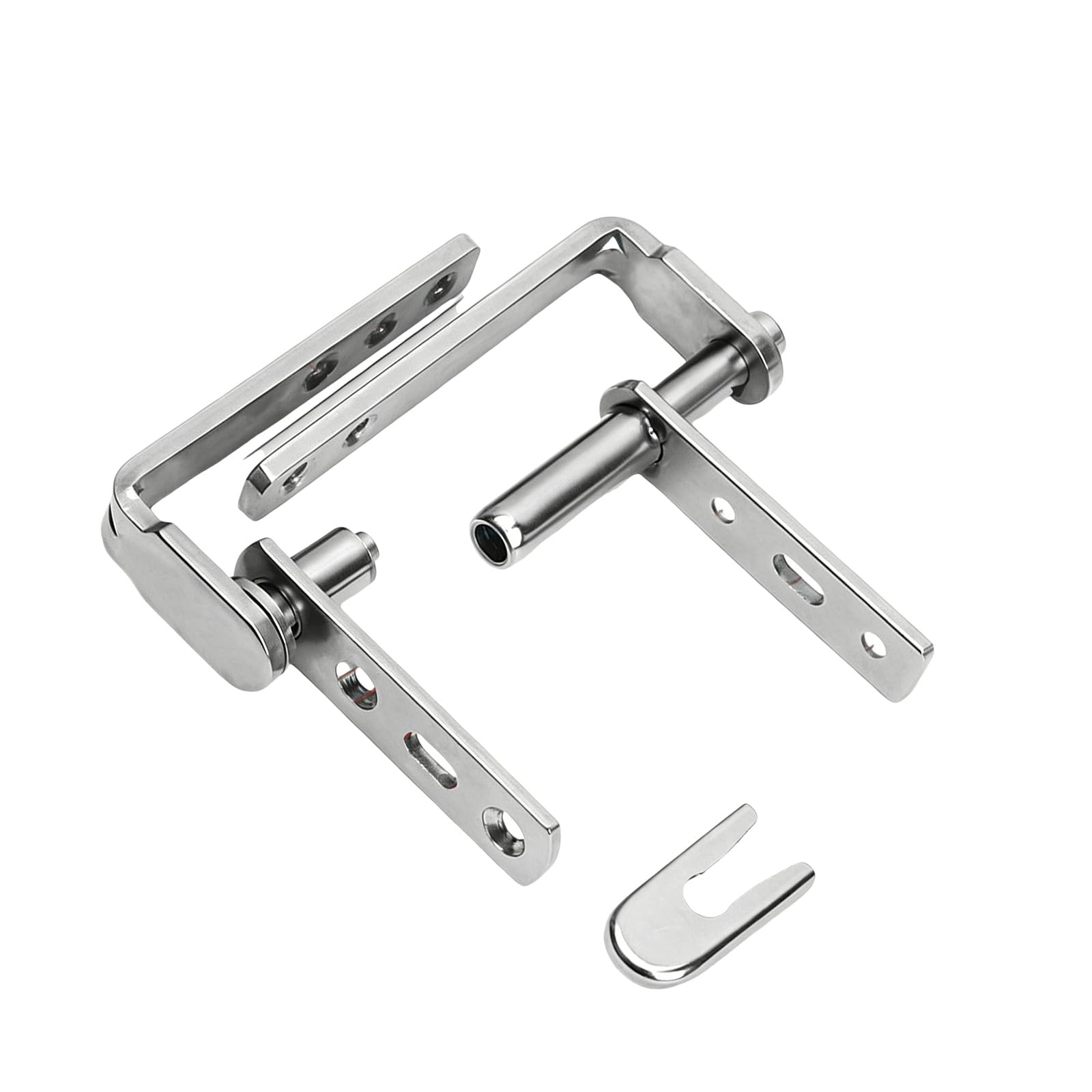 Whoasyst Silver Stainless Steel Concealed Door Pivots Hinges Auto Rebounds Half Waist Pivots Double Swing Action Hinge Door Hardware Double Swing Action Hinge