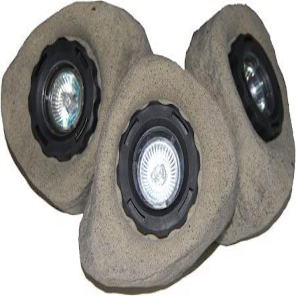 allpondsolutions Underwater Pond Rock Lights - Set of 3 x 20w + Colour Lenses to fit Red/Green/Blue/Orange