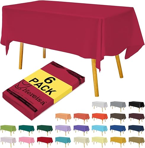 Miniatura 188 de Mantel desechable de alta calidad, paquete de 12, manteles de 54 x 108 pulgadas para fiestas, manteles decorativos para mesas rectangulares, mantel
