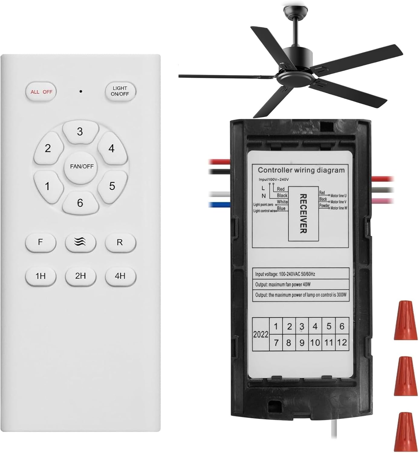 Ceiling Fan Remote Control Kit, Ceiling Fan Light Timing & Speed Remote