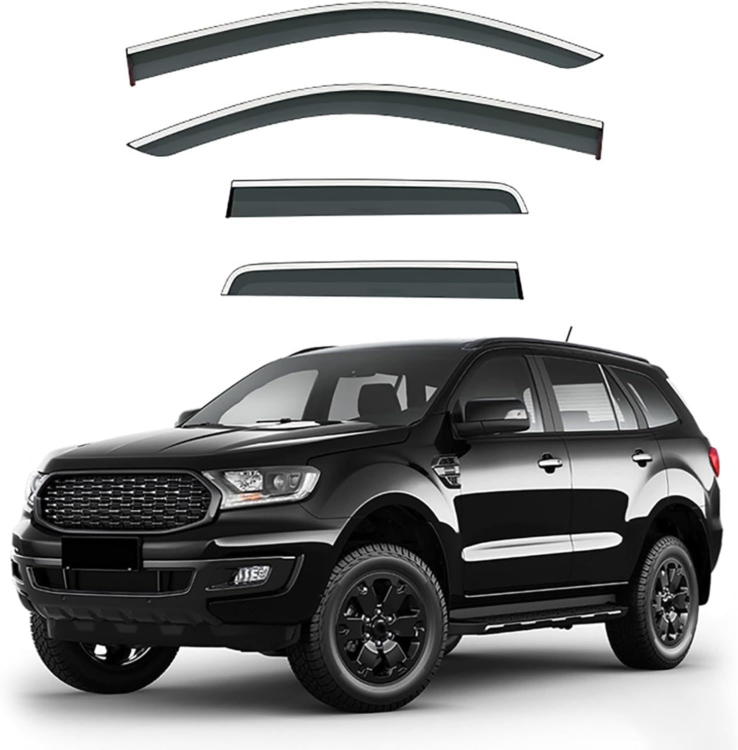 PANXUC Car Wind Deflectors for Ford Endeavour MK2-U375-UA 2016-2021, Side Window Wind Rain Deflector Window Visor Sun Rain Guard Smoke Guards