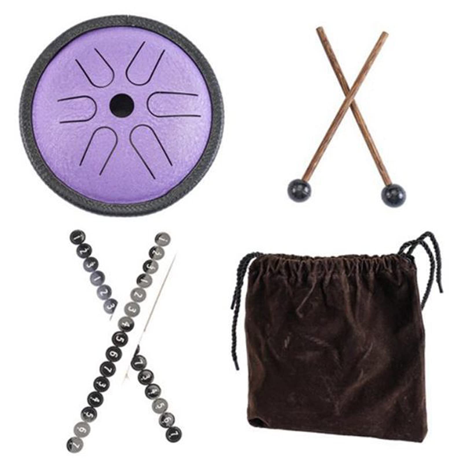 Alliage de Titane en Acier Violet 5,5 Pouces Tambour éthéré Poche Tambour à Main Instrument de Percussion à Tambour Creux