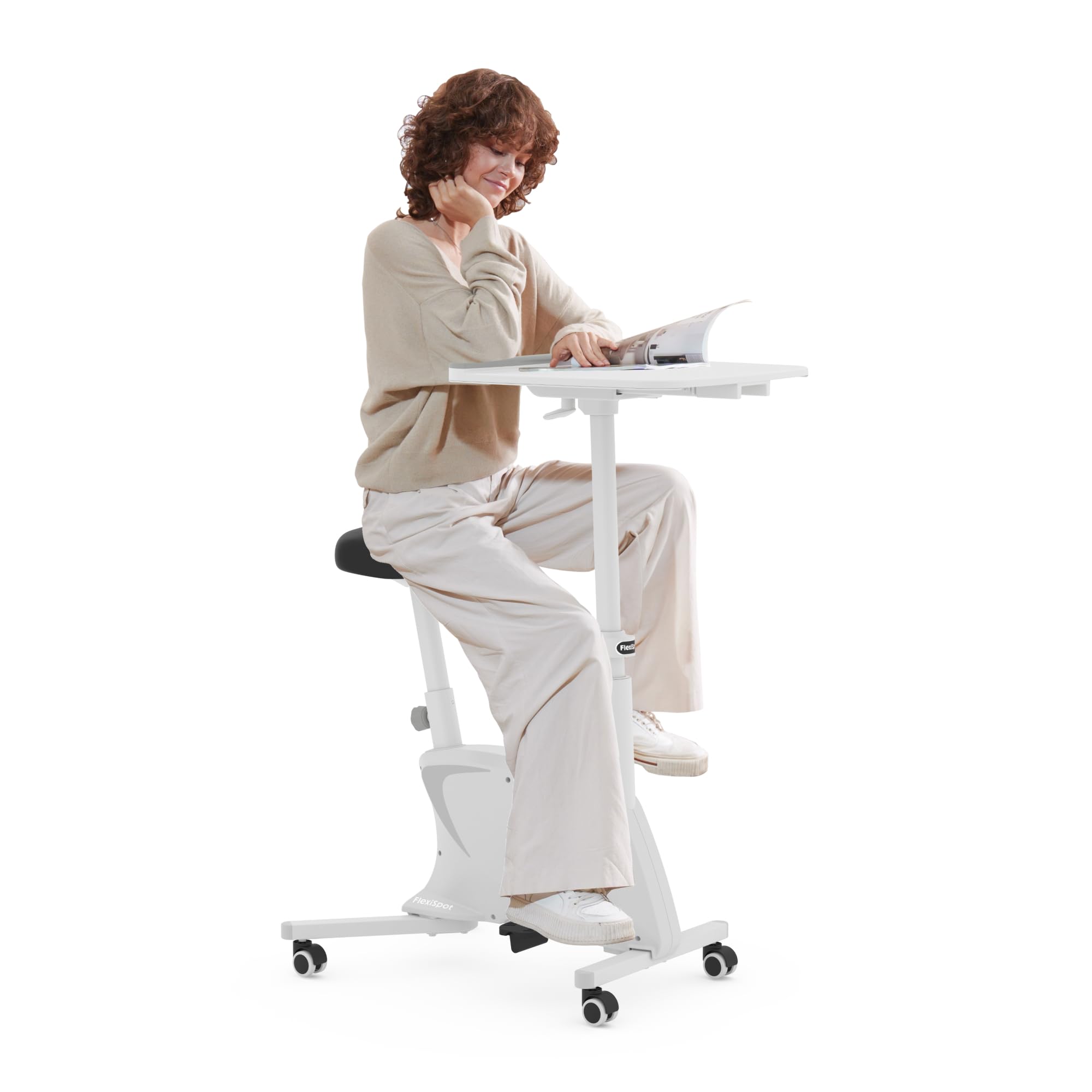 FlexiSpot V9 Lite Cyclette con Scrivania, Bicicletta da Fitness Portatile con Telaio Stabile e Funzionamento Silenzioso, per Casa e Esterni, Capacità 100 kg, Allenamento Aerobico