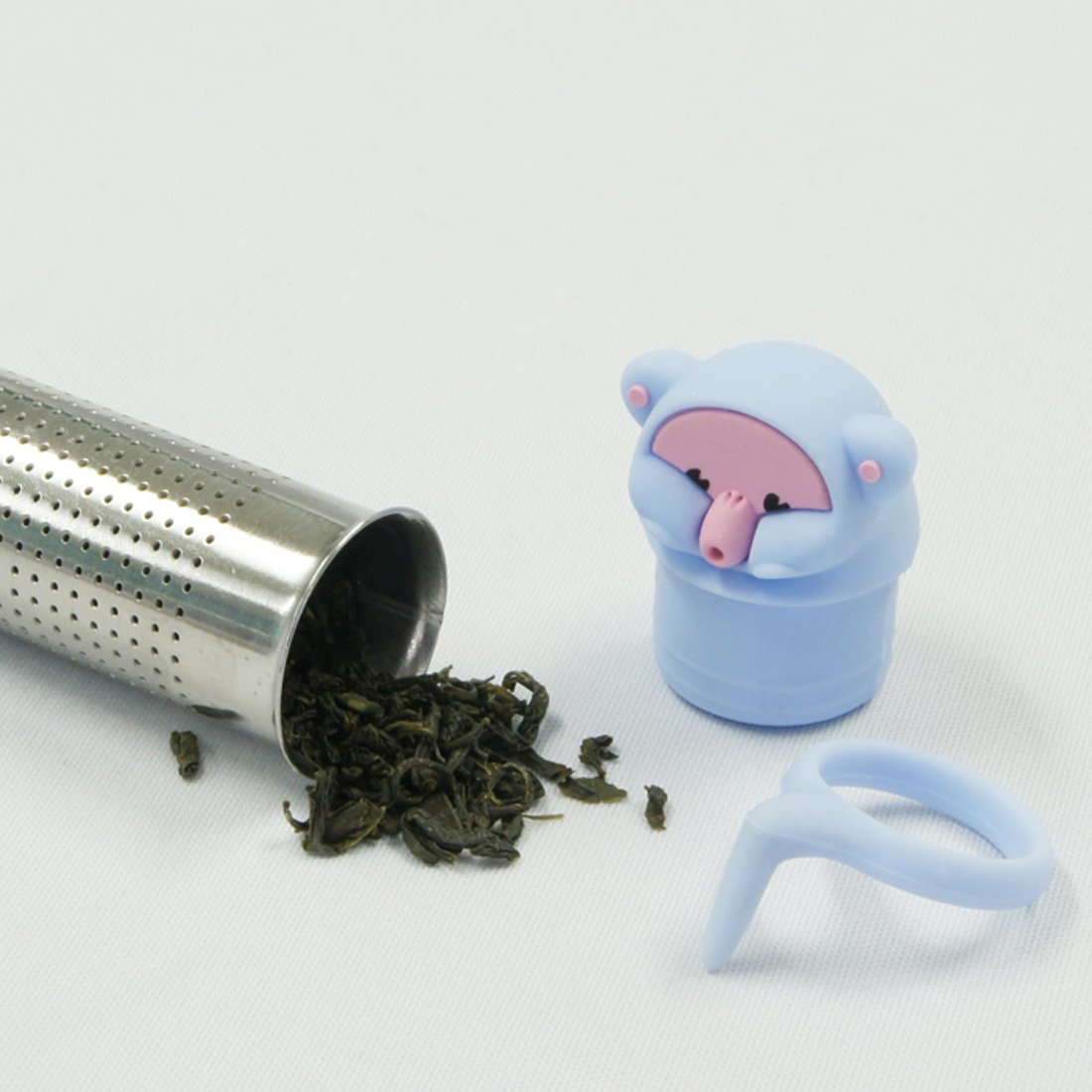 MIKEEP Brew In Cup Tea Infuser Set Cute Design Platinum Silicon Monkey