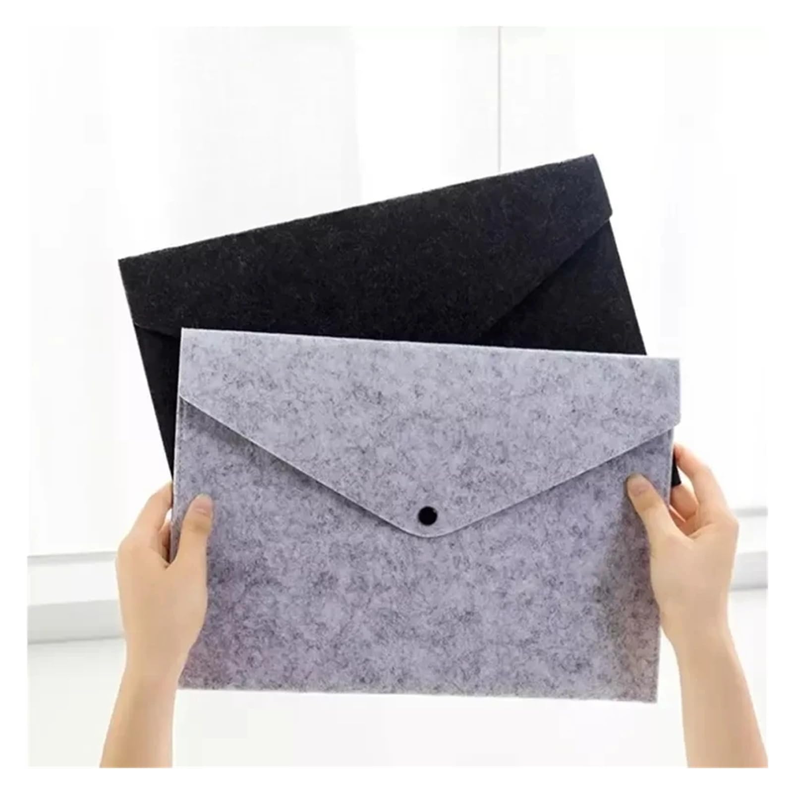 Borsa Portadocumenti In Feltro Buste postali in feltro personalizzabili da 10 pezzi con bottone a pressione for un design personalizzato(Dark Gray,23x31cm)