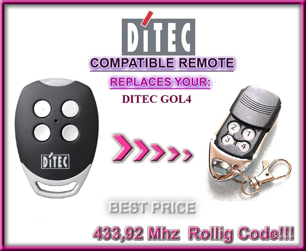 Ditec GOL4 compatible remote control, 433,92Mhz rolling code replacement transmitter !!!