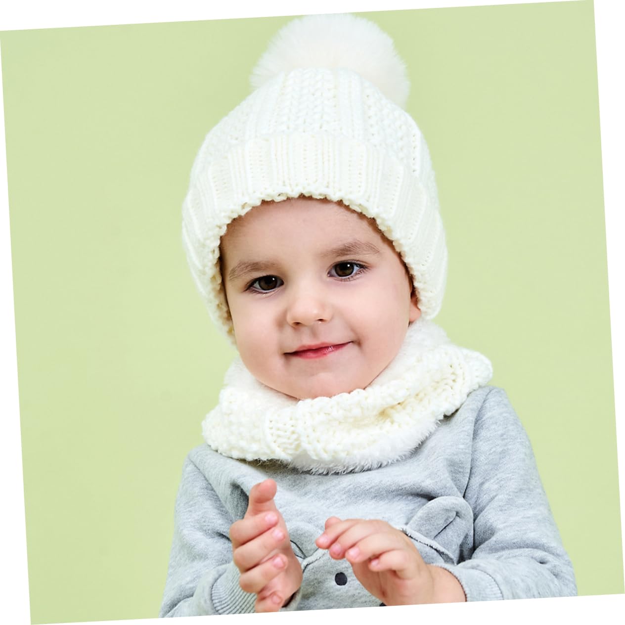 BESPORTBLE Sombrero de Punto cálido de los Sombrero de Punto cálido niña Sombreros de Bebe Sombrero Caliente Sombreros Infantiles Gorro de Invierno para Acrílico Blanco