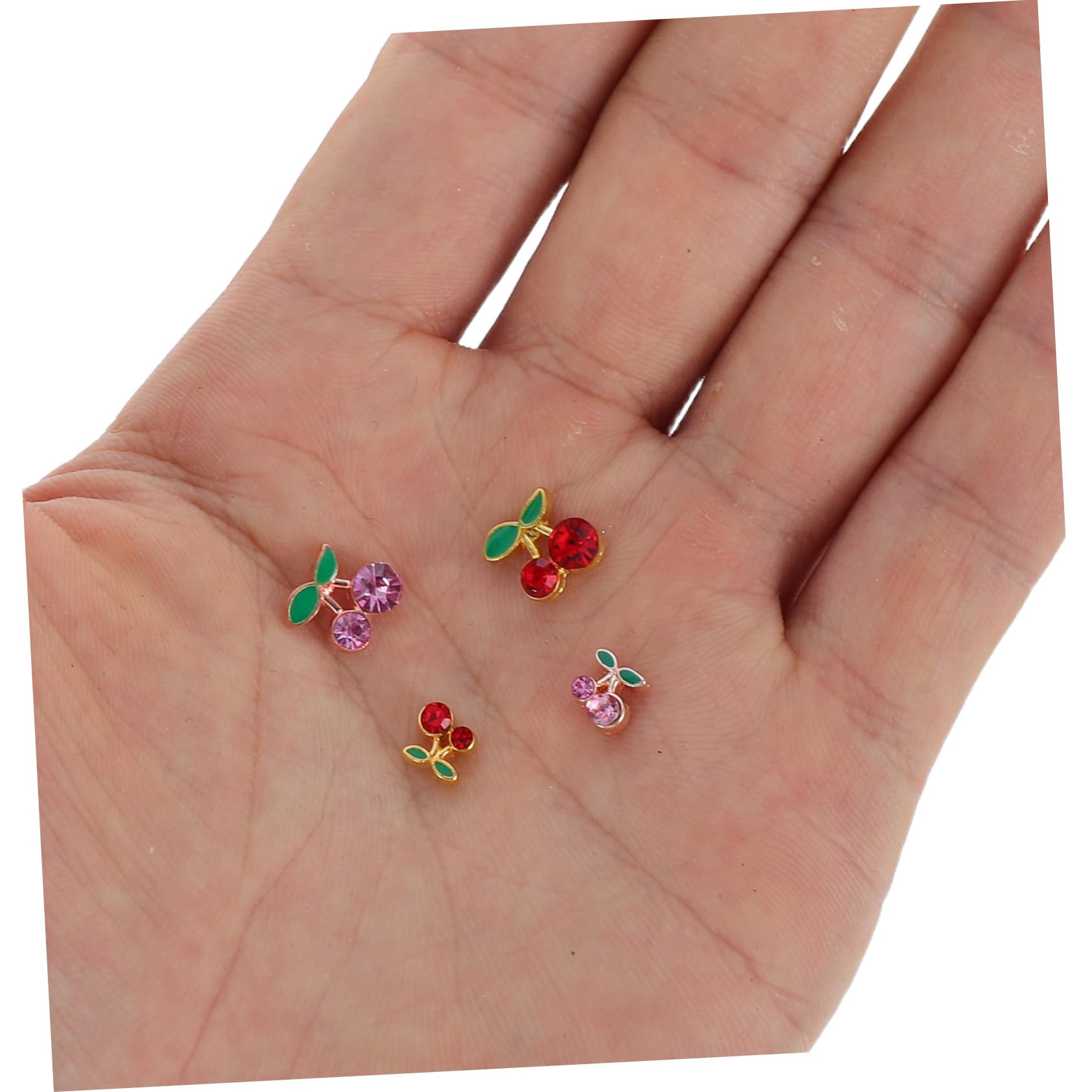 5 Ensembles Ongles Cerise Roses Accessoires Diy Pour Nail Art Décoration 32 Pièces * 5