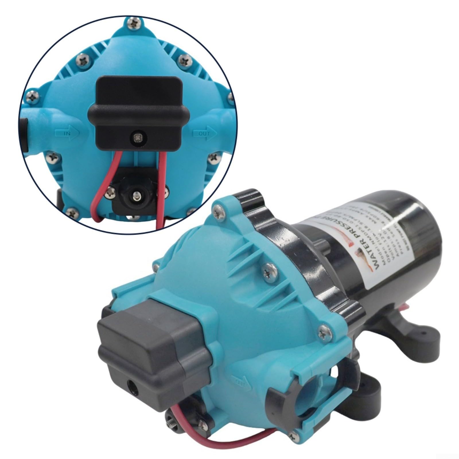 Bomba de presión autocebante de agua dulce serie 51 de 12 V para caravanas, autocaravanas y barcos, sistema de riego fuera de la red de bajo ruido (NMDP51-G40-60-24)