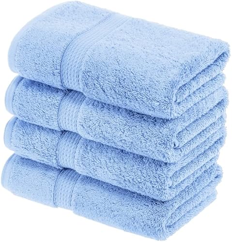 Vista 735 de SUPERIOR - Juego de toallas de algodón egipcio de 28.22 oz/m², incluye 2 toallas de baño, 2 toallas de mano, 2 toallas para la cara, artículos