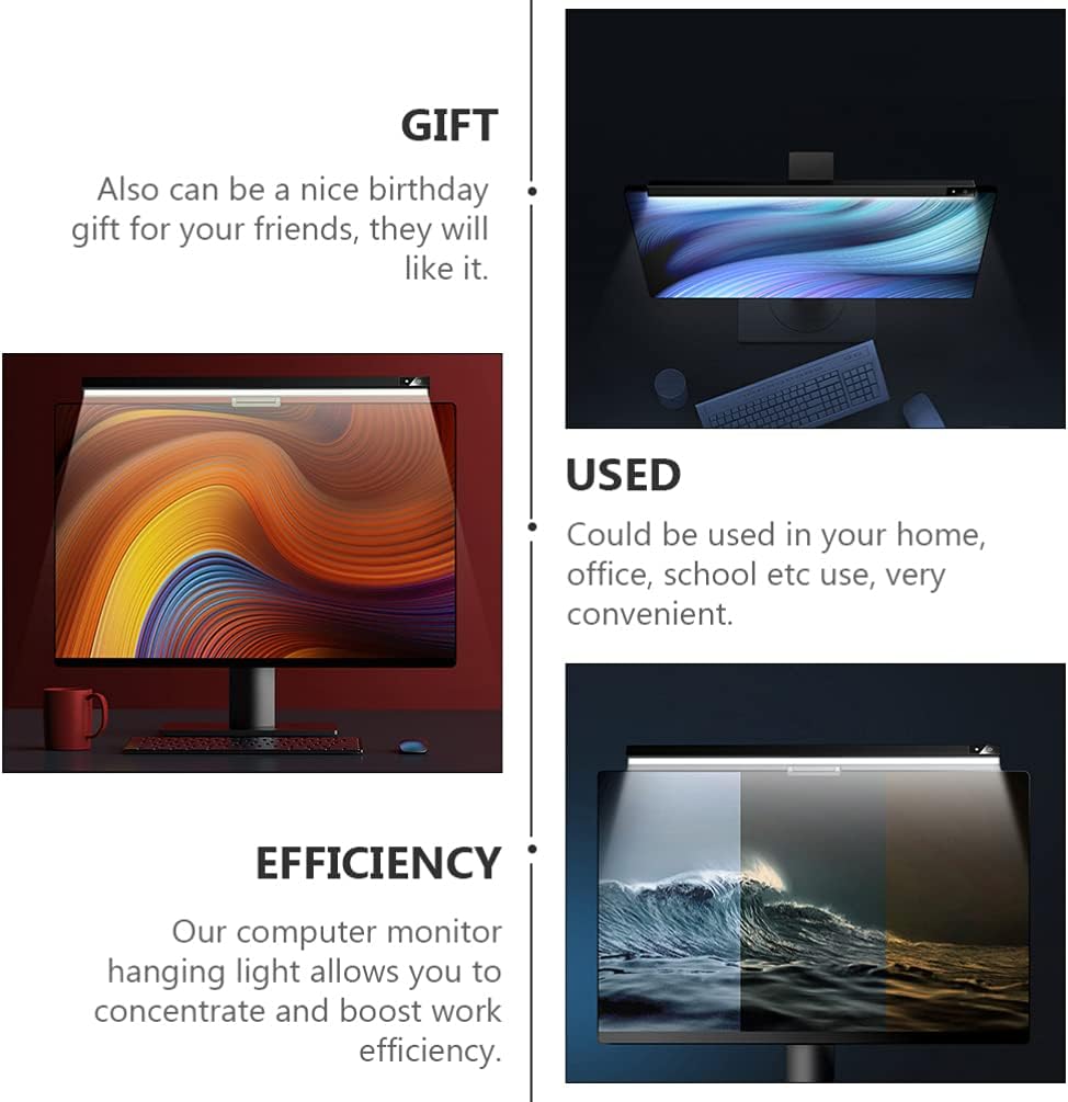 1pc USB Monitor Lamp Screen Light Bar for Computer Monitor Eye-Caring Reading Lamp Multiple Brightness Levels for Home Office