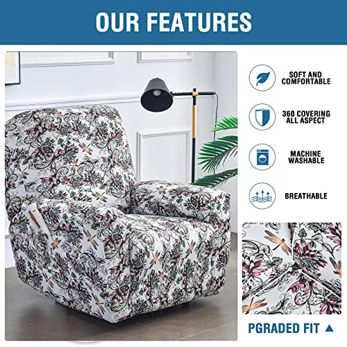 Image of Eco-Ancheng Recliner Slipcovers 4-Pieces Lazyboy Recliner Covers Recliner Couch Covers Recliner Chair Cover Non Slip Reclining Slipcovers with Storage Pockets Furniture Protector for Living Room