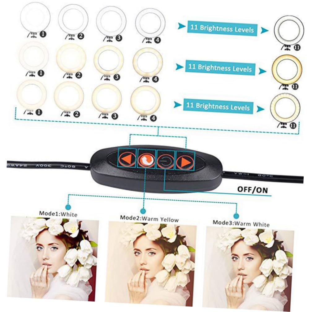 Supporto Per Telefono Con Luce Anello Dimmerabile Supporto Per Treppiede Flessibile Per Streaming Live e Selfie Notturni