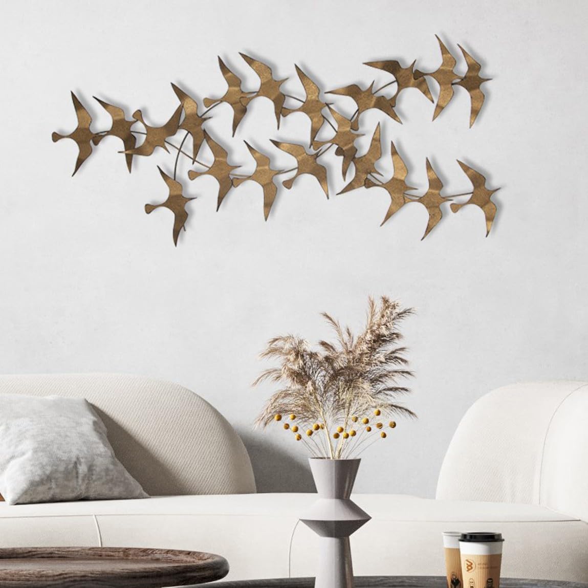 Accessoire mural décoratif en métal peint à la main, 112 x 11 x 50 cm, 100% métal, 0,8 mm d'épaisseur, pièce d'art unique pour la décoration de la maison, des variations de couleurs peuvent survenir
