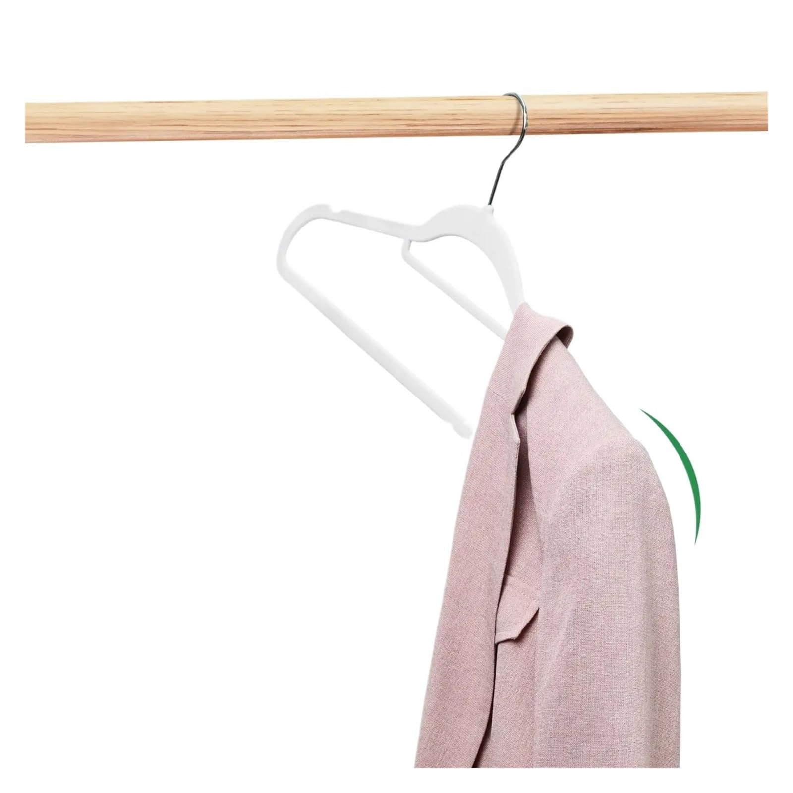 Kleiderbügel aus Samt, rutschfest, strapazierfähig, Beige, für Mäntel, Hosen und Röcke, platzsparend, zur Aufbewahrung im Schrank, 50 Stück
